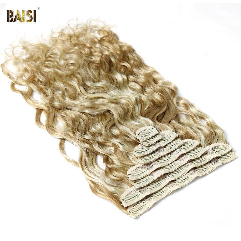 BAISI P#8-#613 Körperwellen-Clip-In-Haarverlängerungen, 100 % Echthaar, 8 Stück und 120 g pro Los