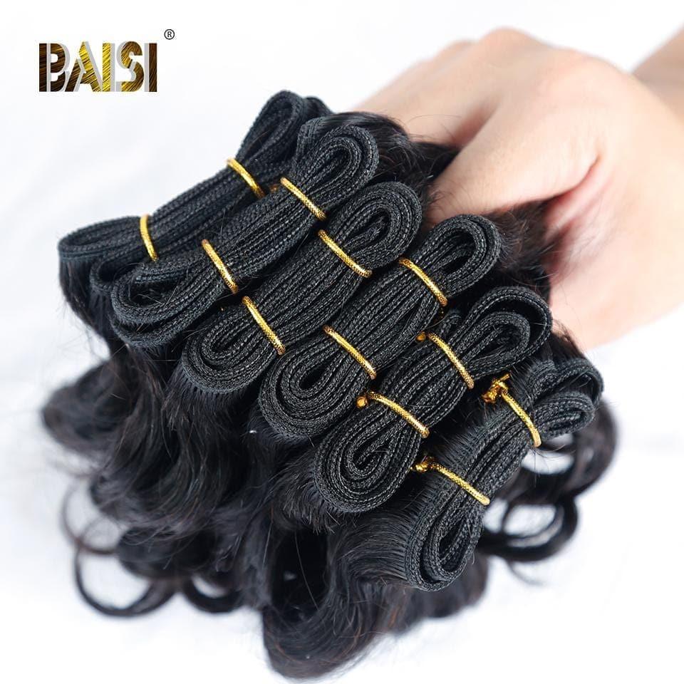 BAISI 8A Tissage Brésilien Cheveux Vierges Bouclé Noir 1B#30 1B#27 Water Wave 8-12 pouces