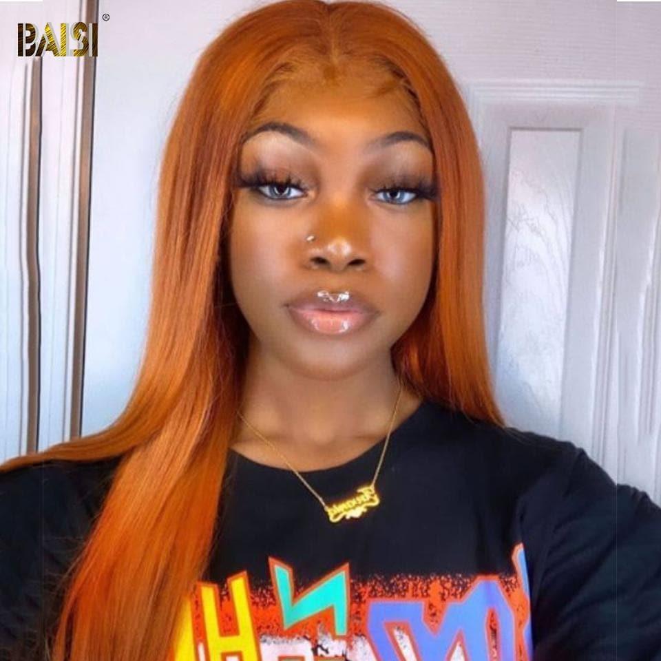 BAISI 4x4 13x4 Lace Wig Custom Colored Long In 150% And 180% Density