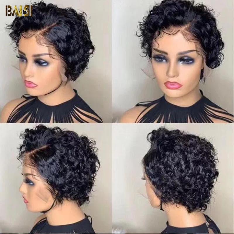 BAISI Achetez 2 perruques minimum au prix d'usine fournisseur OLIVIA 13X4 lace frontal curly en couleur Marron ou NOIR (pas besoins de code)