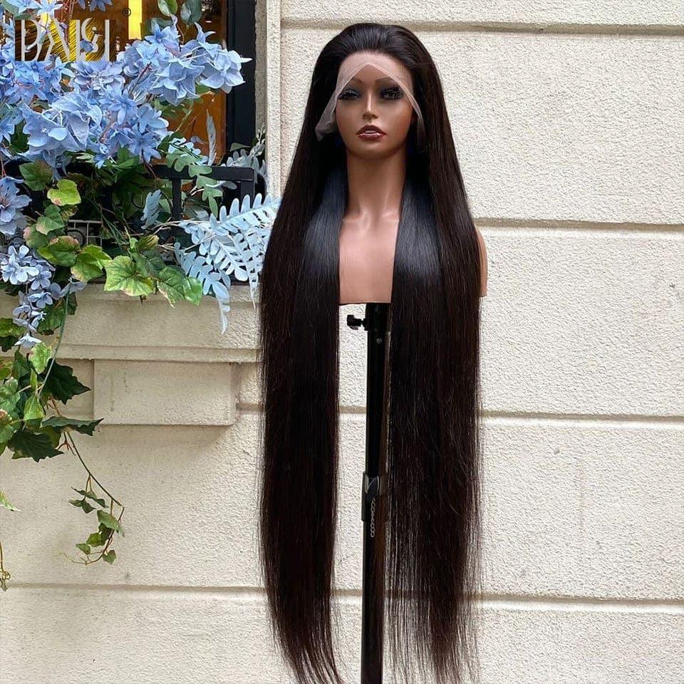 BAISI Achetez 2 perruques minimum au prix d'usine fournisseur 13X4 frontal perruque trop longue lisse en 100% cheveux humains