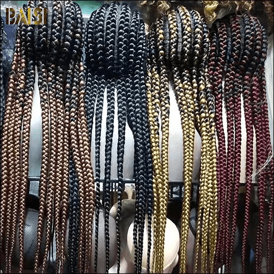 BAISI Buy at least 2 wigs at factory supplier price Full Lace Braided Synthetic Hair (No Code Needed)