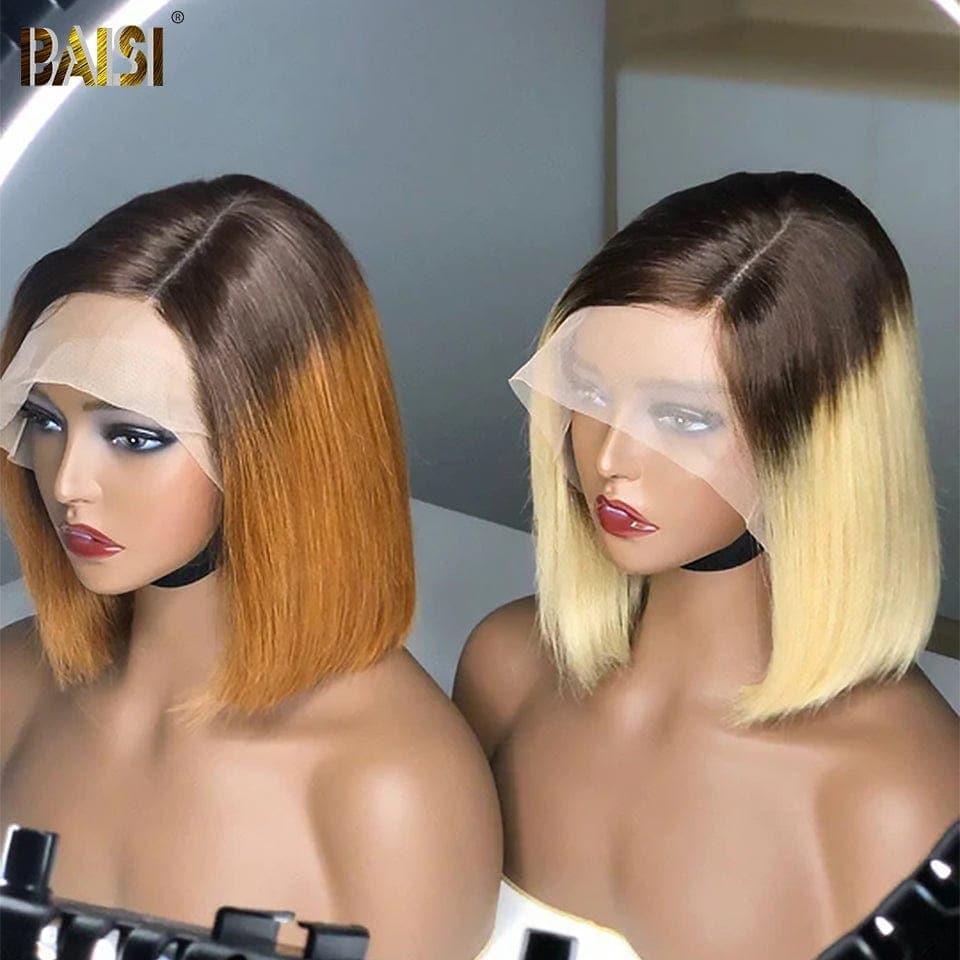 Peruca bob BAISI HAIR FR na cor marrom e loira à venda em cabelo 100% humano real