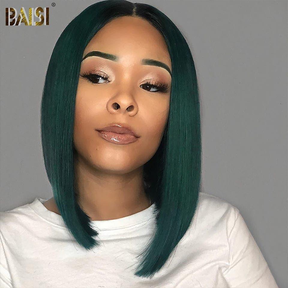 BAISI 13x4 lace frontal 10 Pollice Marrone 79€ o Parrucca liscia 1B Verde In 100% Capelli Umani