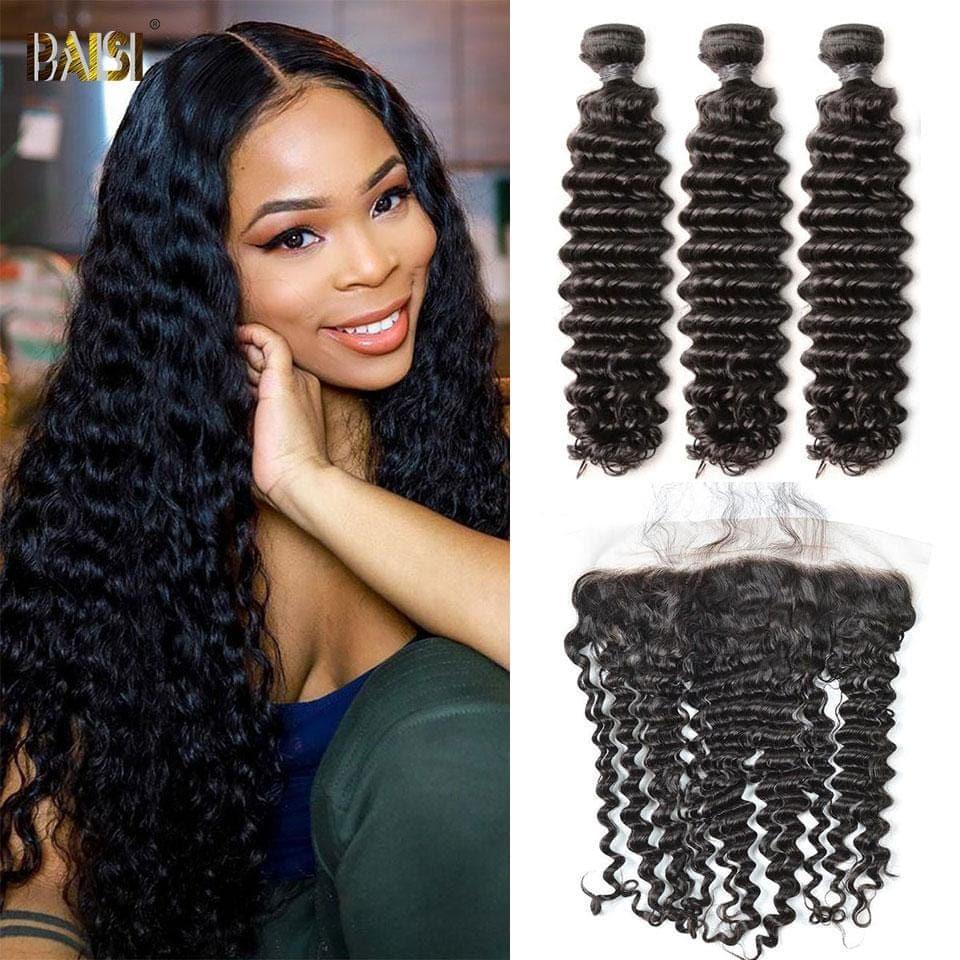 BAISI 10A Tissage Avec Closure/Frontal En Grand Solde Deep Wave