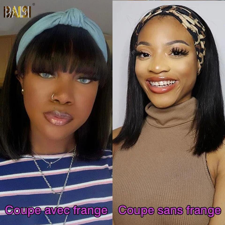 BAISI sans lace water wave avec Frange Bob 12 Pouces 79€ ou T Part Lace Perruque BOBO Lisse Avec Le Bandeau