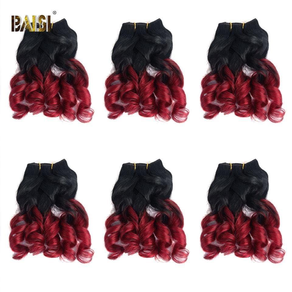 BAISI 8A Tissage Brésilien Cheveux Vierges Bouclé Noir 1B#30 1B#27 Water Wave 8-12 pouces