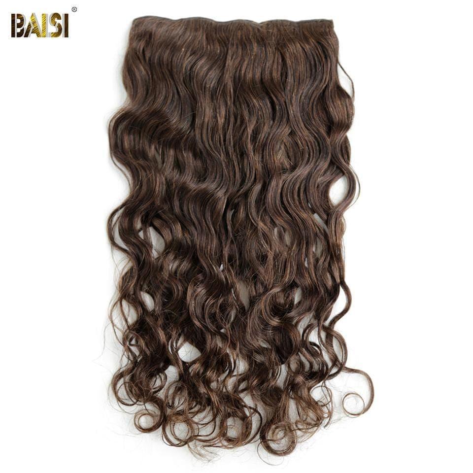 BAISI Clip In Hair Extensions #4 Body Wave In 100% Human Hair 8 Pieces and 120G Per Lot