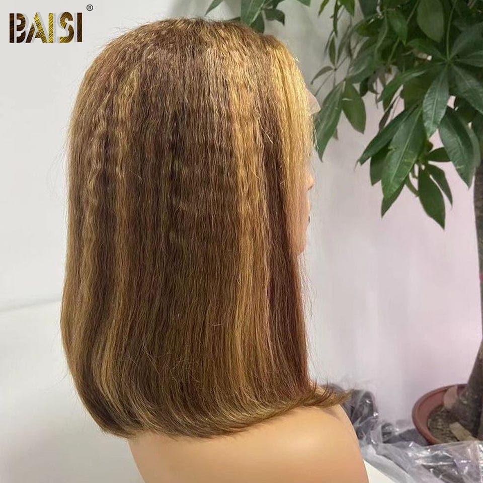 BAISI Acquista almeno 2 parrucche al prezzo di fabbrica fornitore 13X4 Parrucca kinky colorata Pre-pizzicata Senza bisogno di colla in capelli 100% grezzi con pizzo già tagliato