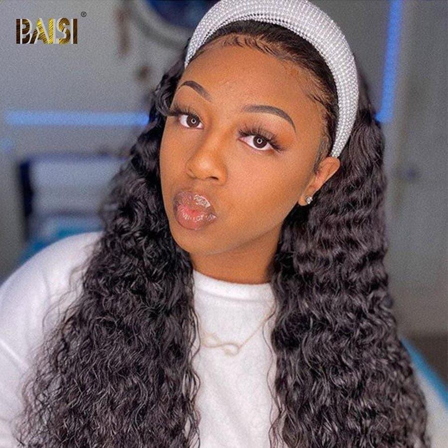 BAISI Achetez 2 perruques minimum au prix d'usine fournisseur Perruque Bandeau Bouclée Deep Wave Fabriquée A La Machine (Pas Besoin de Code)