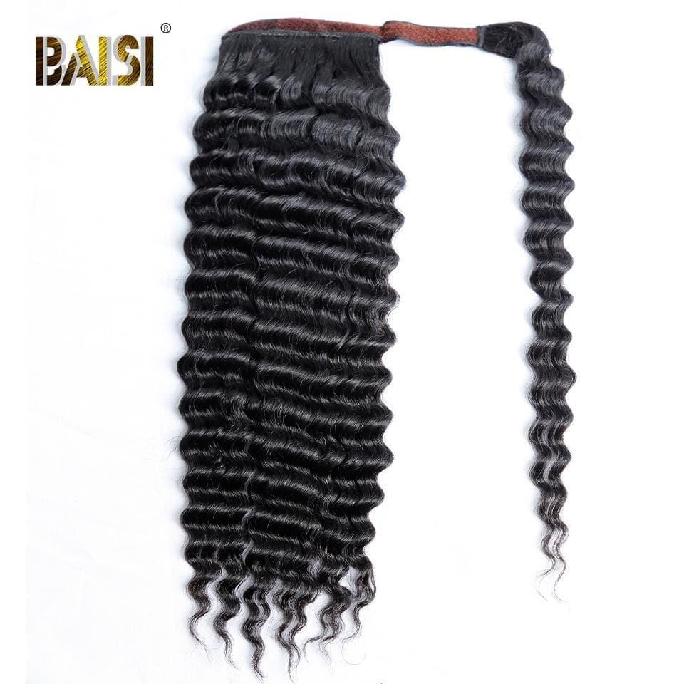 BAISI Lockiger Pferdeschwanz aus 100 % Echthaar