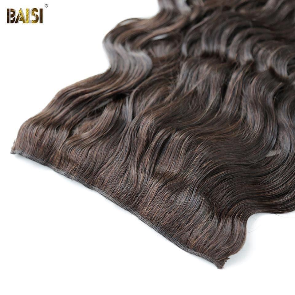BAISI Clip In Hair Extensions #2 Body Wave aus 100 % Echthaar, 8 Stück und 120 g pro Los