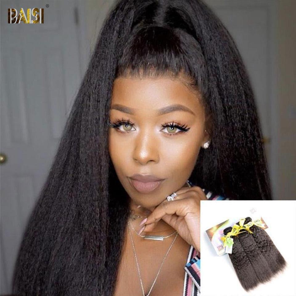 BAISI 12A Kinky Straight Virgin Hair Weave