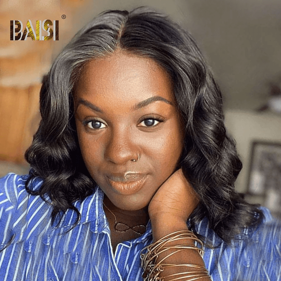 BAISI Achetez 2 perruques minimum au prix d'usine fournisseur 13x4 Lace Frontal Perruque BOB Natural Wave Bob En 100% Cheveux Humains (Pas Besoin de Code)