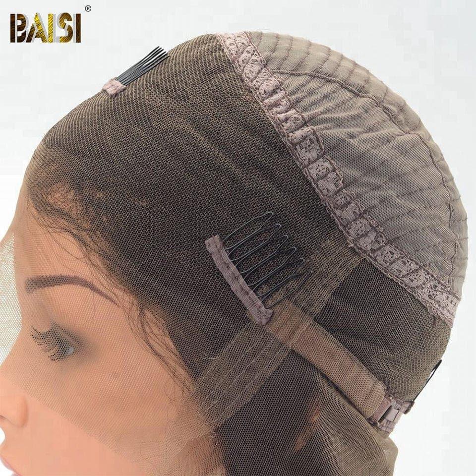 BAISI 360 Lace Straight Human Hair Chignion Hairstyle Wig