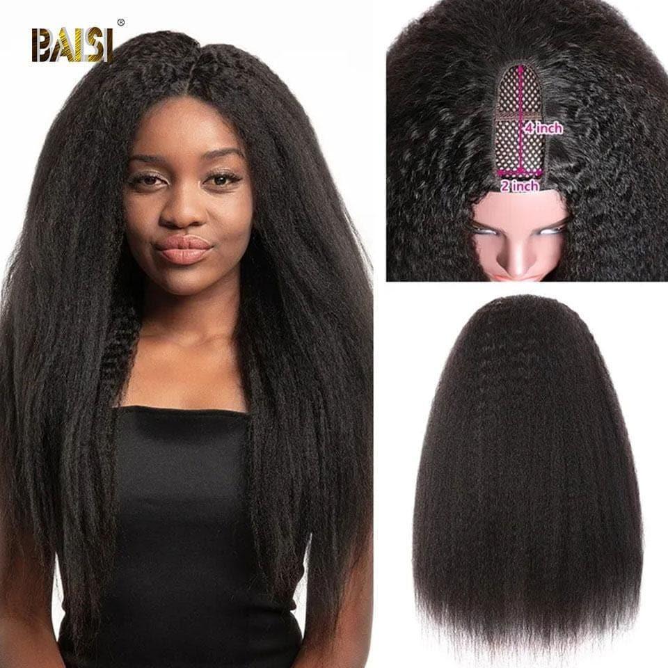 BAISI U PART PERRUQUE SANS LACE KINKY STRAIGHT