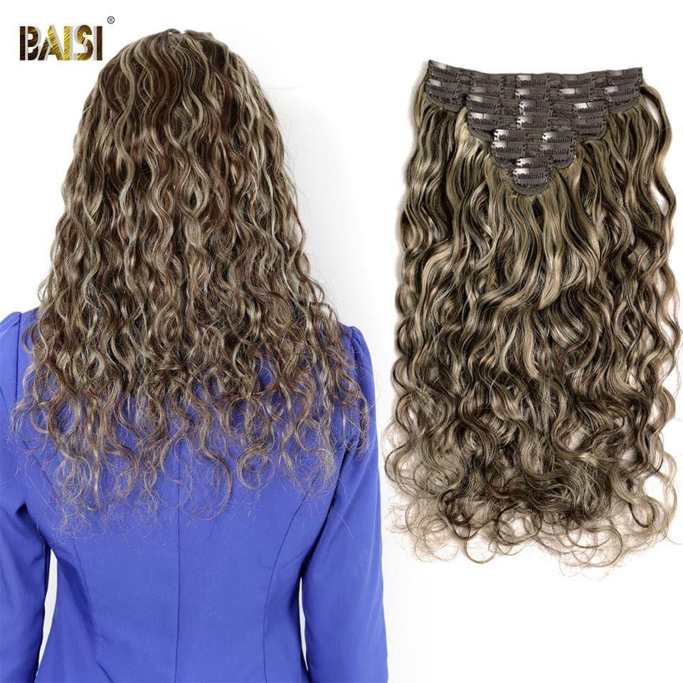 BAISI F#4-#27 Body Wave Clip In Haarverlängerungen 100 % Echthaar 8 Stück und 120 g pro Los