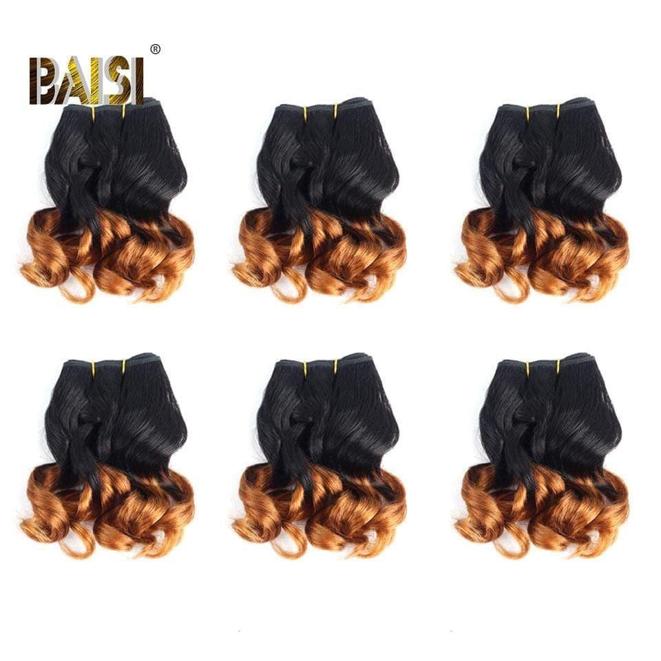 BAISI 8A Tissage Brésilien Cheveux Vierges Bouclé Noir 1B#30 1B#27 Water Wave 8-12 pouces