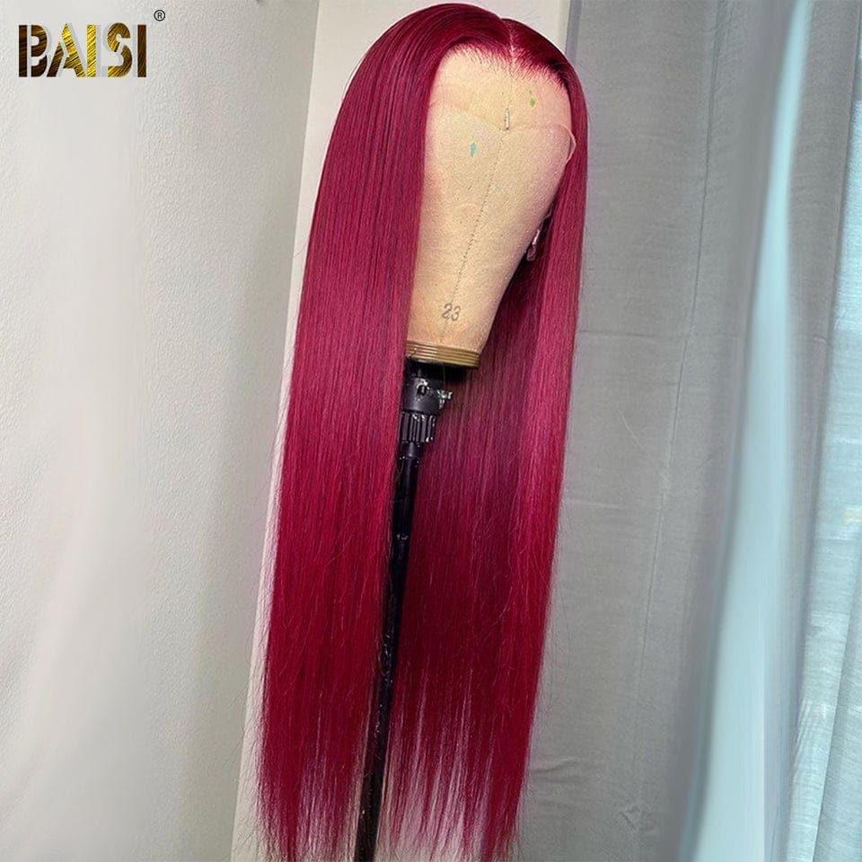BAISI 13x4 Lace Frontal Parrucca Liscia Rosso Scuro o 1 Liscia rossa mista 20 pollici 2X6 capelli vietnamiti 189€ in 100% Capelli Umani
