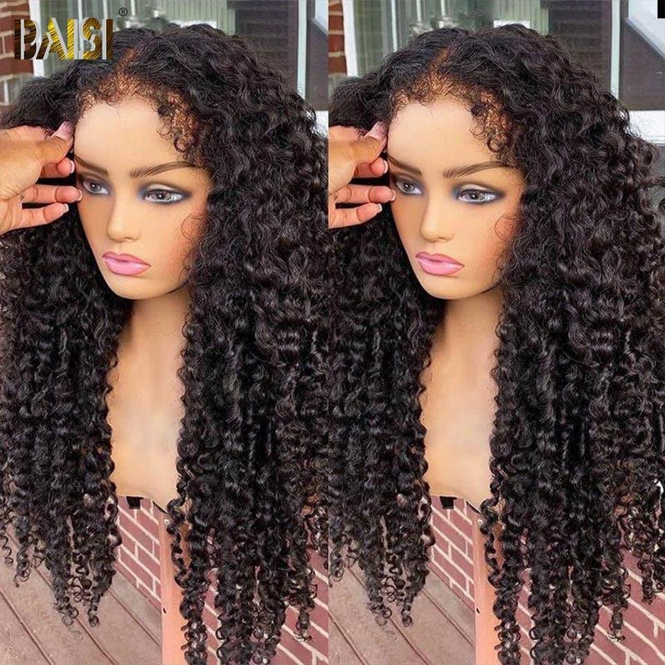 BAISI Achetez 2 perruques minimum au prix d'usine fournisseur 13X4 HD lace frontal perruque kinky curly en haut de gamme avec les Baby Hair naturel en 100% vrais cheveux humains ( pas besoin de code)