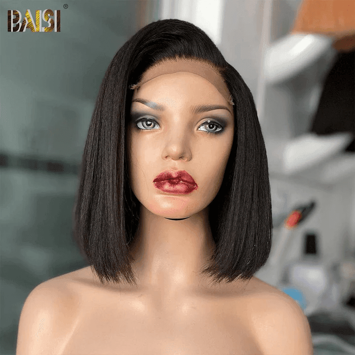 BAISI Achetez 2 perruques minimum au prix d'usine fournisseur en France TVA 0€ 48H arrivé 4X4 Closure Perruque Naturelle Kinky Straight 200% Densité