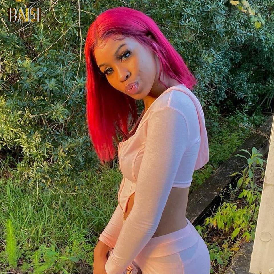 Parrucca BAISI Top Model Parrucca rossa dritta con chiusura 4x4 12 pollici