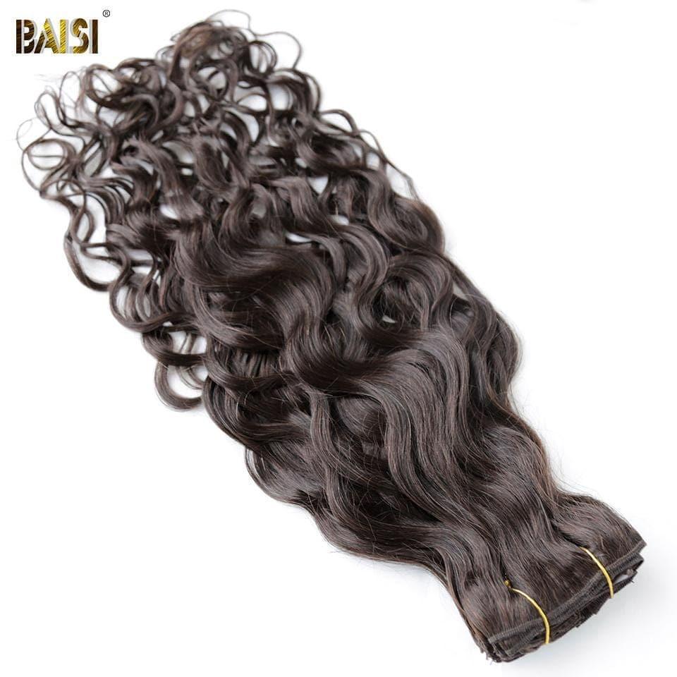 BAISI Clip In Hair Extensions #2 Body Wave aus 100 % Echthaar, 8 Stück und 120 g pro Los