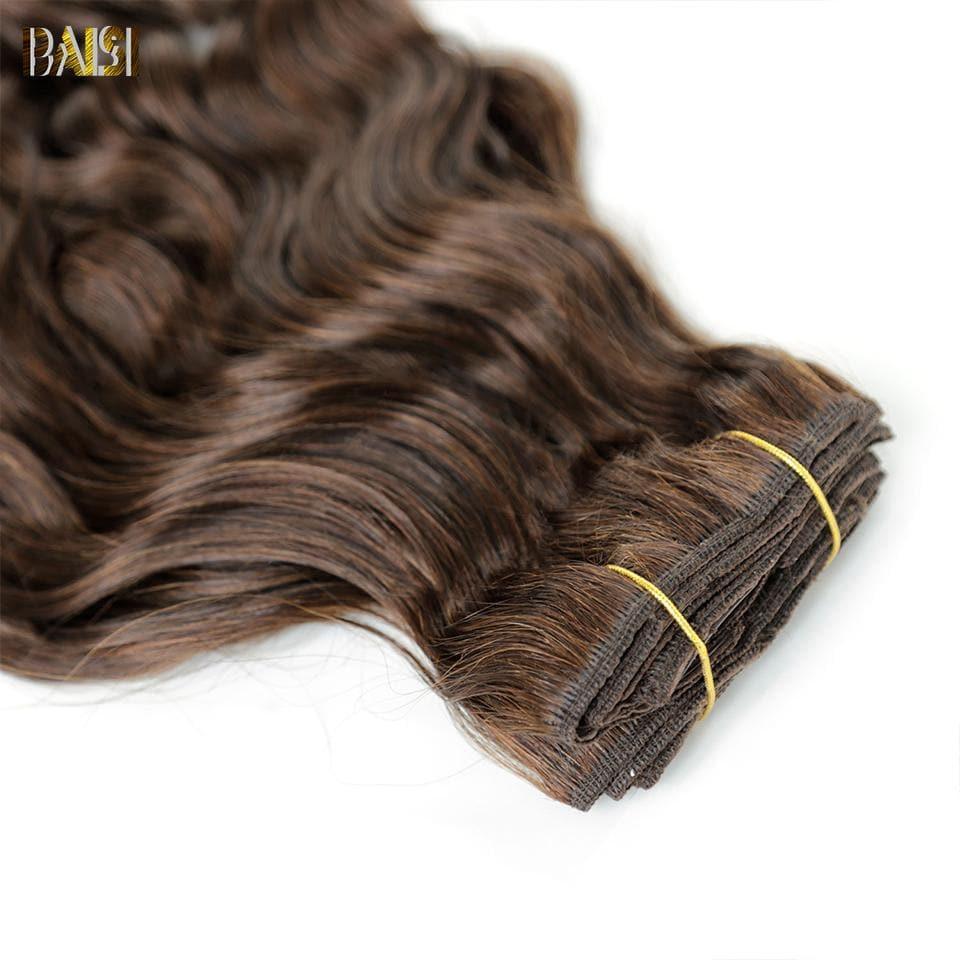 BAISI Clip In Hair Extensions #4 Body Wave In 100% Human Hair 8 Pieces and 120G Per Lot