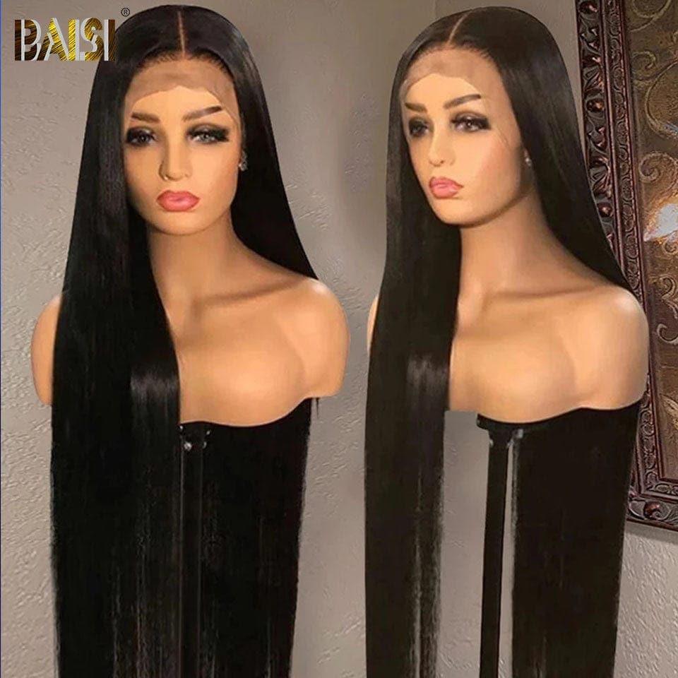 BAISI Achetez 2 perruques minimum au prix d'usine fournisseur 13X4 frontal perruque trop longue lisse en 100% cheveux humains