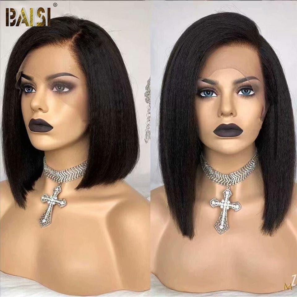 BAISI Acquista almeno 2 parrucche al prezzo di fabbrica fornitore 13X4 Parrucca kinky colorata Pre-pizzicata Senza bisogno di colla in capelli 100% grezzi con pizzo già tagliato