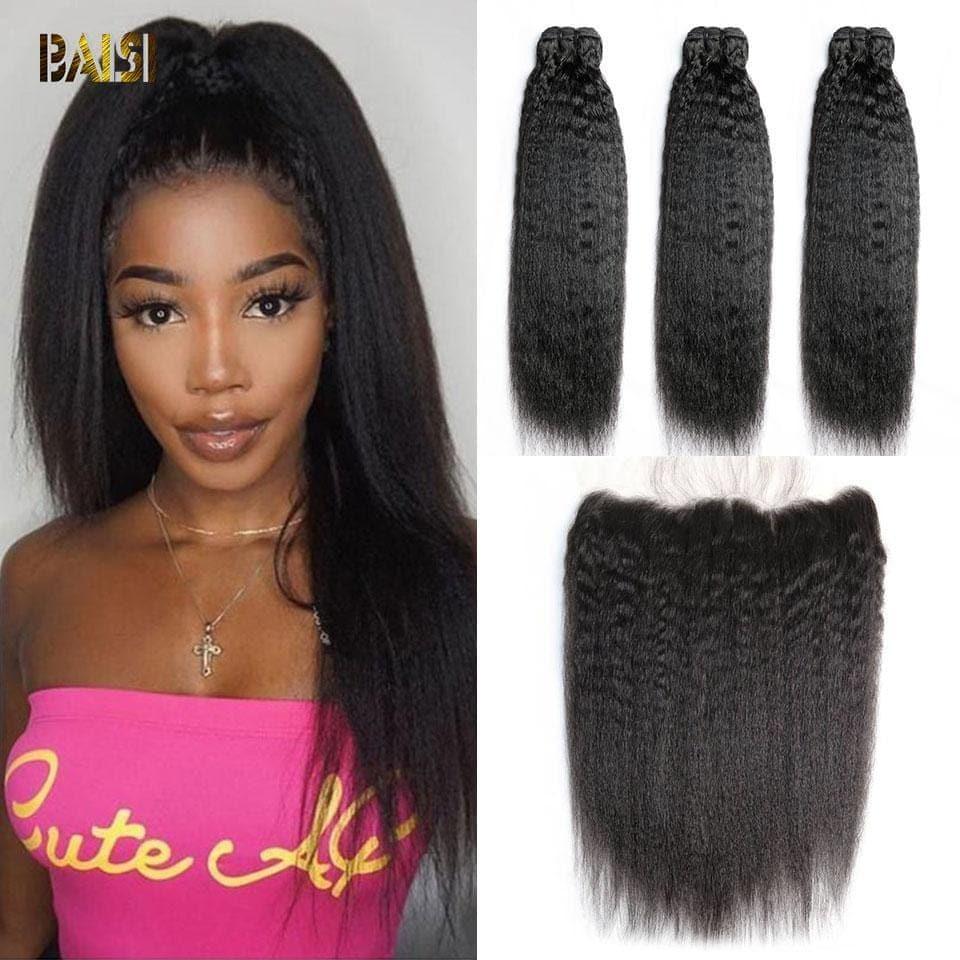 Tejido BAISI 10A con cierre/frontal en gran venta Kinky Straight