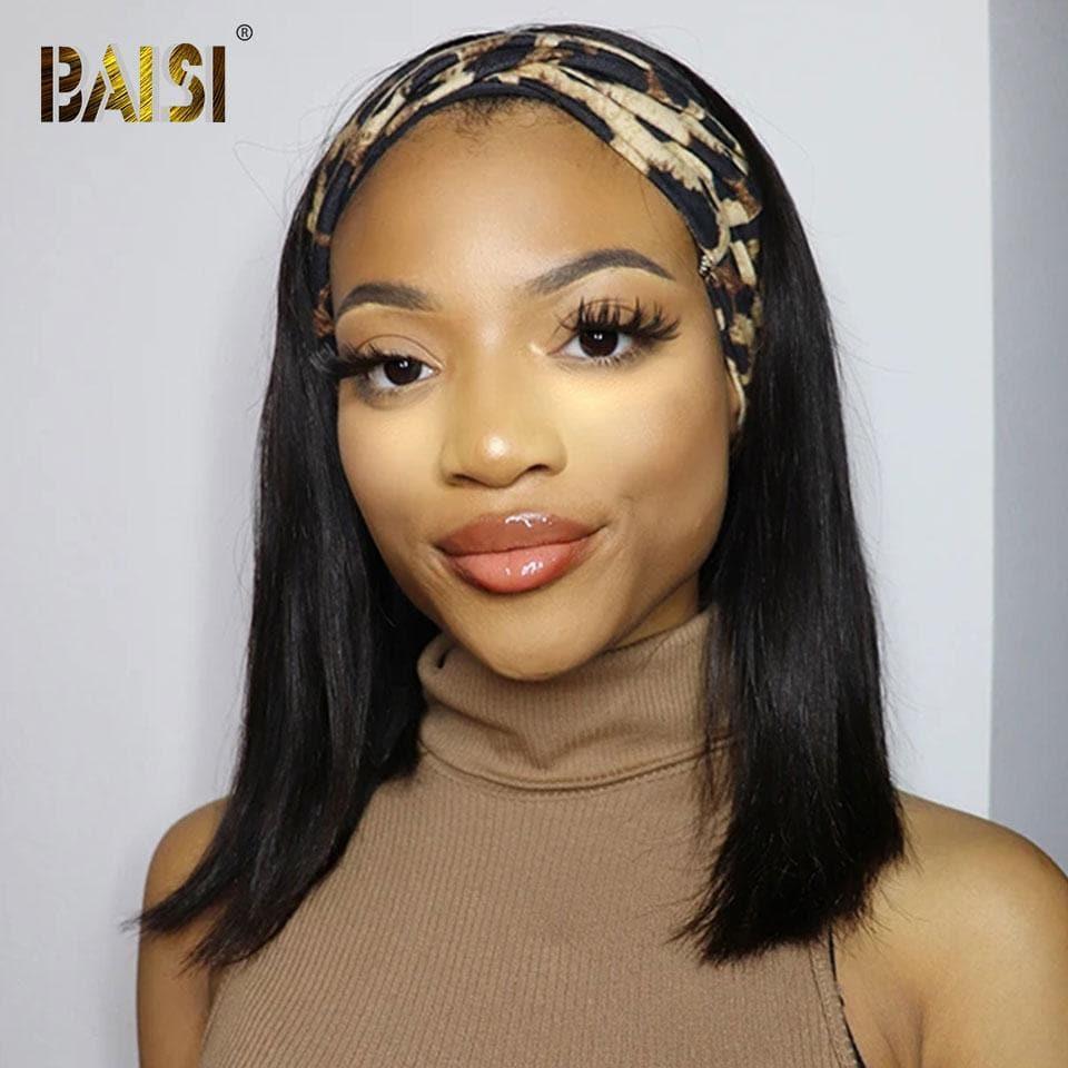 BAISI sans lace water wave avec Frange Bob 12 Pouces 79€ ou T Part Lace Perruque BOBO Lisse Avec Le Bandeau