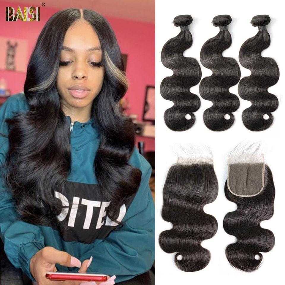 BAISI 10A Weave With Closure/Frontal On Big Sale Body Wave