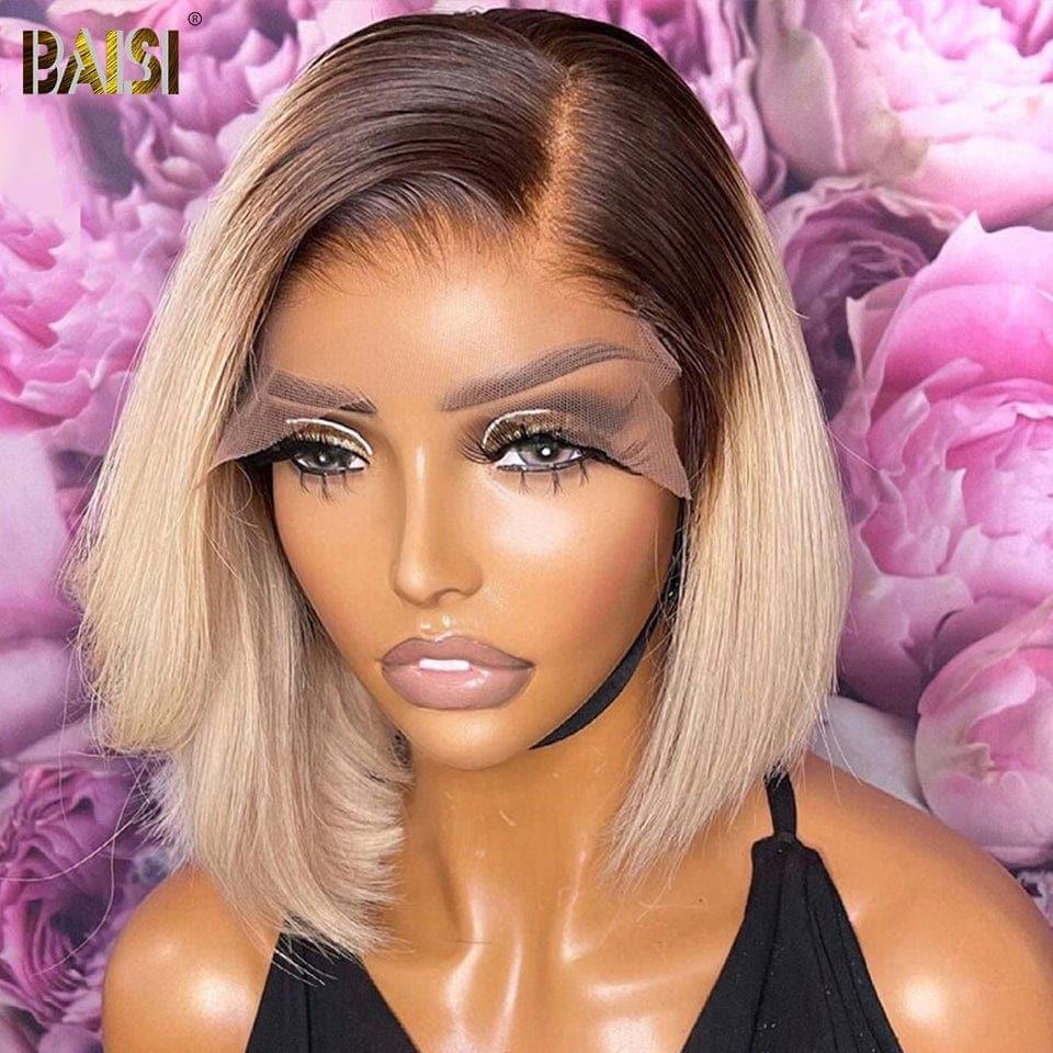 BAISI Buy at least 2 wigs at factory supplier price 4X4 closure wig in Brown Blonde #4#613 (no code needed)