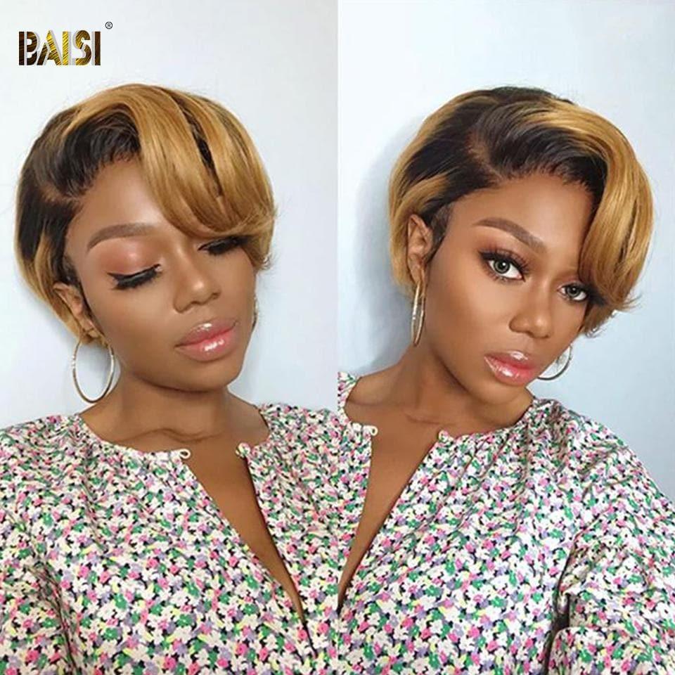 BAISI T Part Lace Custom Wig With Side Part or 2X6 Smooth Lace 10 Inch Luxury Bob 98€