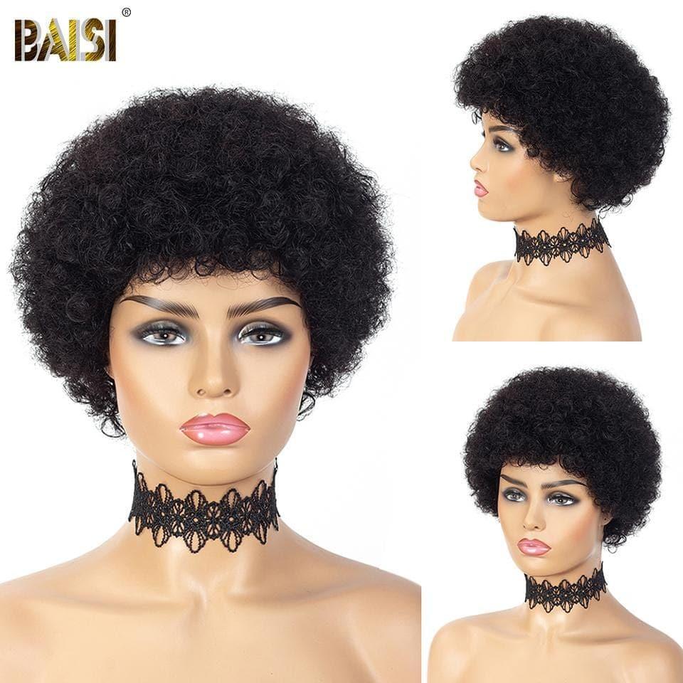 BAISI Sylla Parrucca taglio corto senza lace senza colla facile da indossare e da togliere 1005 veri capelli umani
