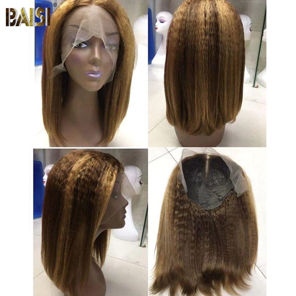 BAISI Acquista almeno 2 parrucche al prezzo di fabbrica fornitore 13X4 Parrucca kinky colorata Pre-pizzicata Senza bisogno di colla in capelli 100% grezzi con pizzo già tagliato