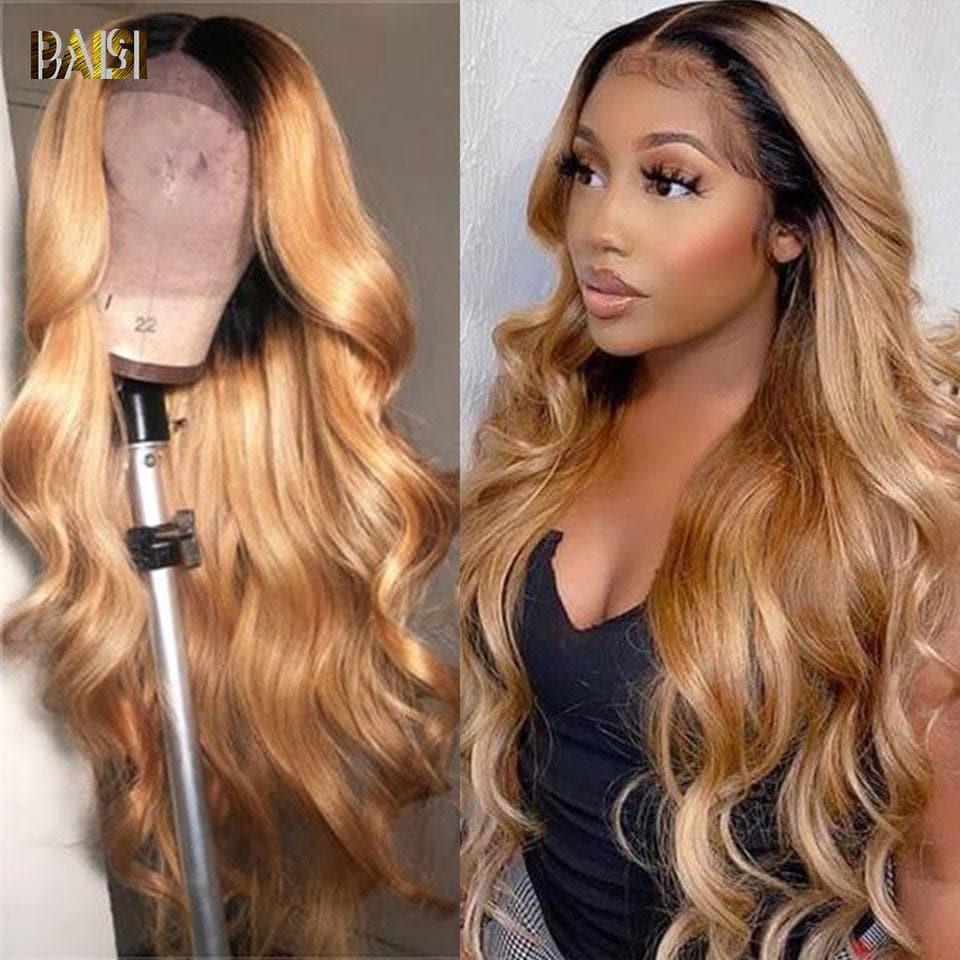 BAISI 13x4 Lace Front Perücke Body Wave Hellbraun