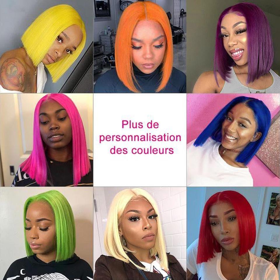 Parrucca quadrata colorata personalizzata 100% capelli umani BAISI