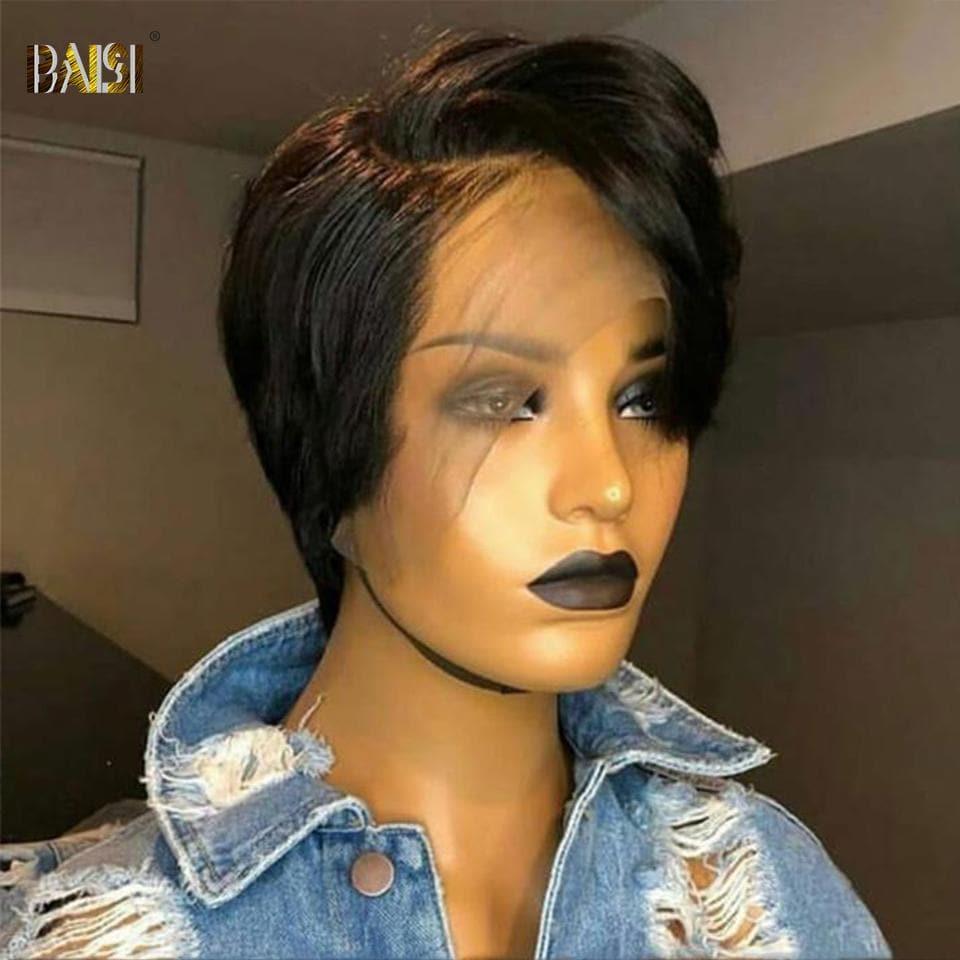 BAISI 13X4 Lace Custom Wig With Side Parting In Natural Color
