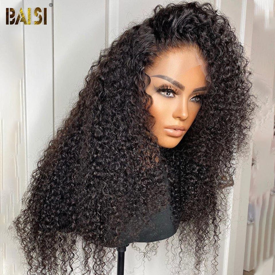 BAISI Achetez 2 perruques minimum au prix d'usine fournisseur Perruque Naturelle En Lace 13X4 Frontal Curly En 100% Cheveux Humains (Pas Besoin de Code)