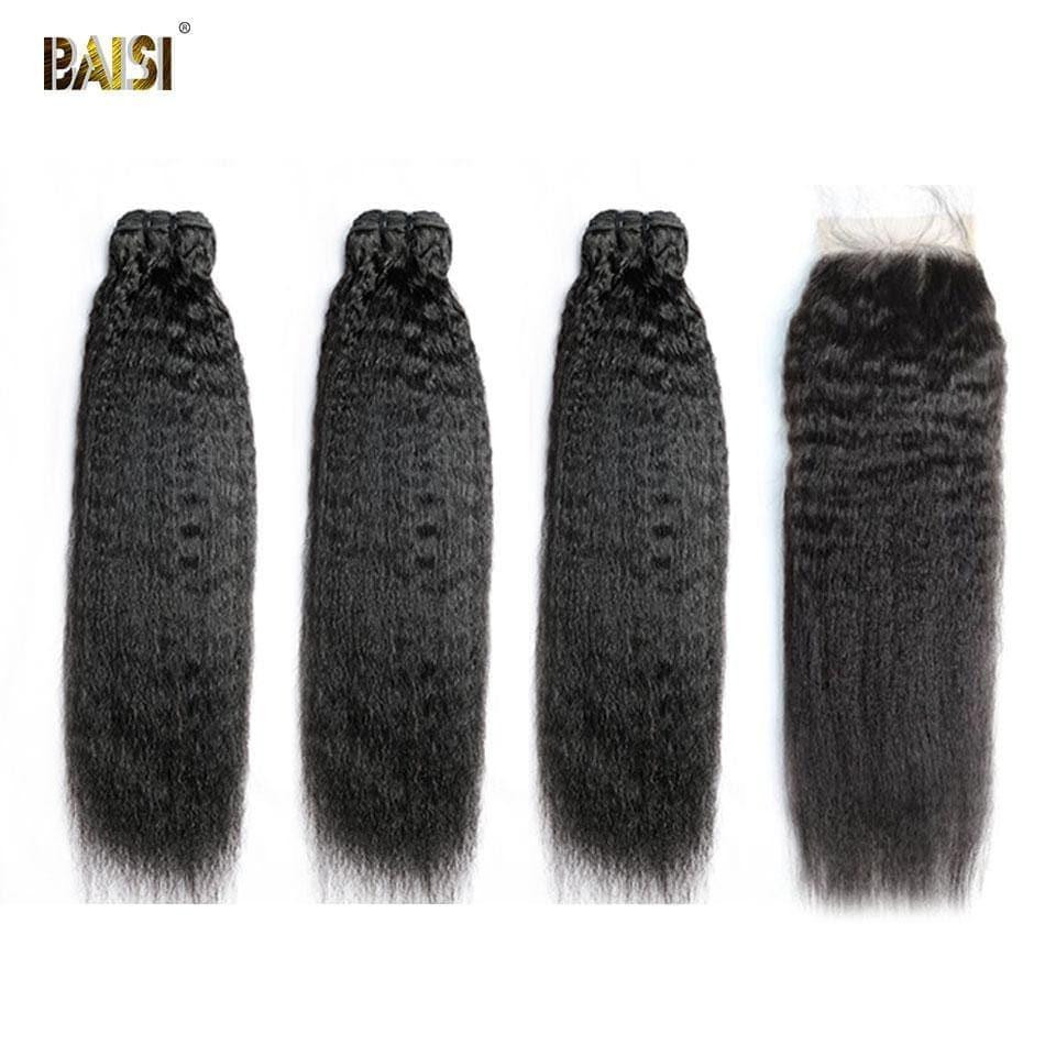 Tejido BAISI 10A con cierre/frontal en gran venta Kinky Straight