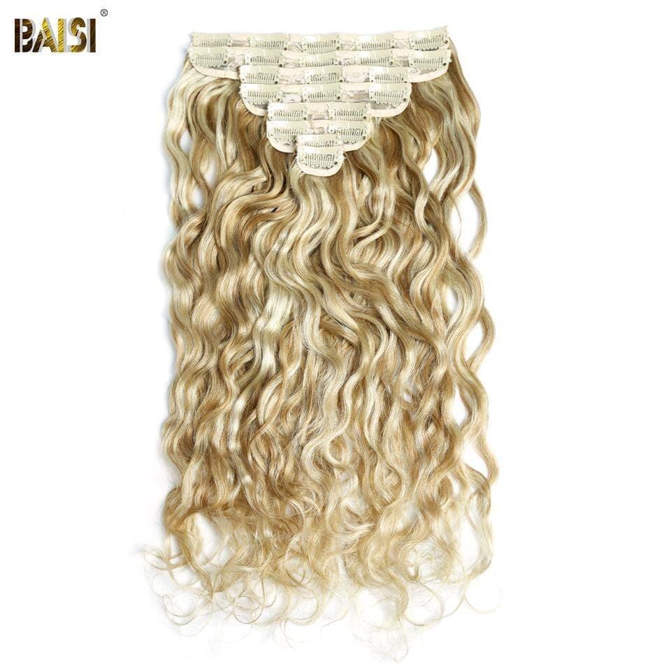 BAISI P#8-#613 Körperwellen-Clip-In-Haarverlängerungen, 100 % Echthaar, 8 Stück und 120 g pro Los