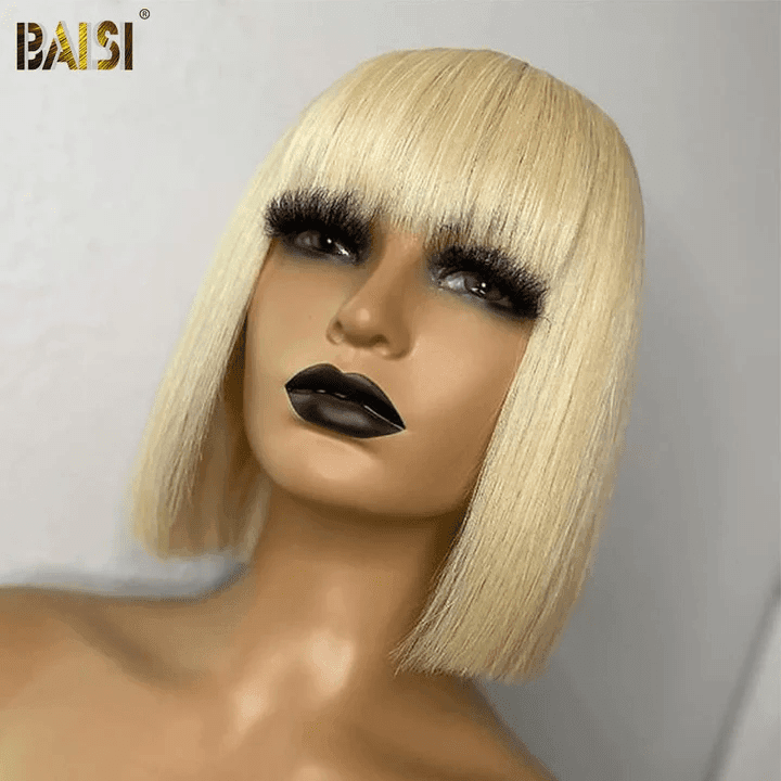 BAISI CHINESE CUT LACELESS SMOOTH BOB PERÜCKE MIT FRANSEN in blond Farbe 613, kaufen 5 Stück, Fabrikpreis (kein Code erforderlich)