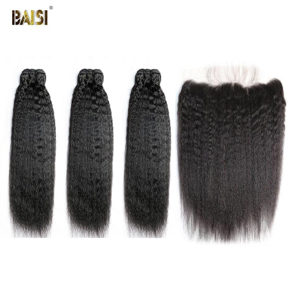 Tejido BAISI 10A con cierre/frontal en gran venta Kinky Straight