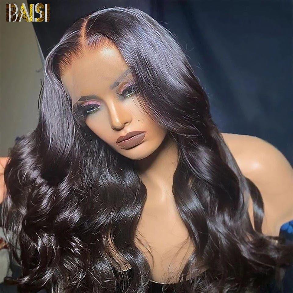 BAISI HD Lace Front Human Hair Body Wave Wig With Natural Baby Hair
