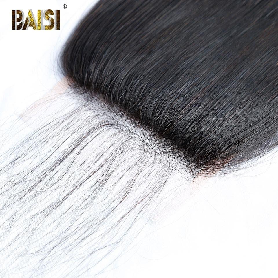 BAISI 4x4 glatter Spitzenverschluss mit kleinen gebleichten Knoten