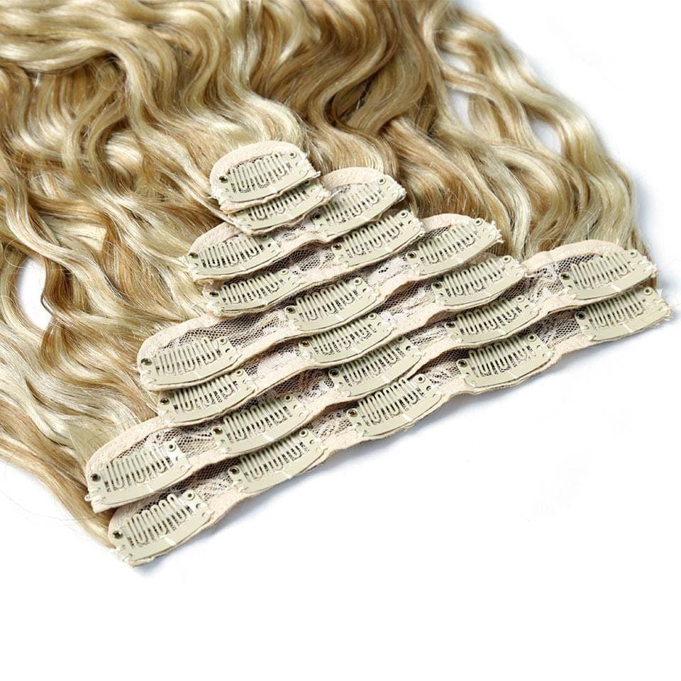 BAISI P#8-#613 Körperwellen-Clip-In-Haarverlängerungen, 100 % Echthaar, 8 Stück und 120 g pro Los