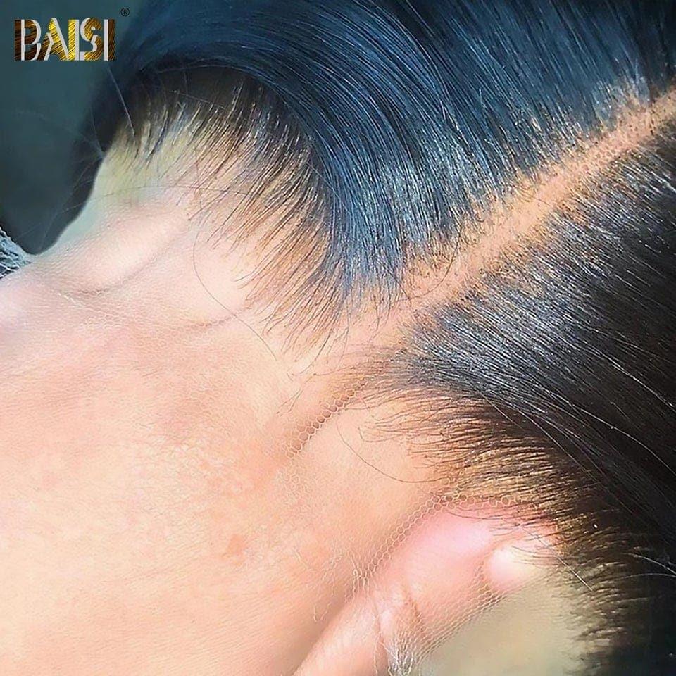 BAISI HD Lace Frontal Perruque Lisse en Cheveux Humains Avec Les Baby Hair Trop Naturelle