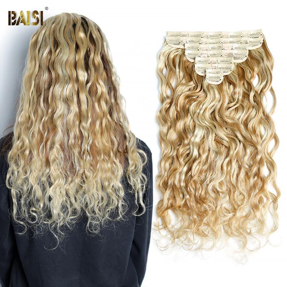 BAISI P#8-#613 Körperwellen-Clip-In-Haarverlängerungen, 100 % Echthaar, 8 Stück und 120 g pro Los